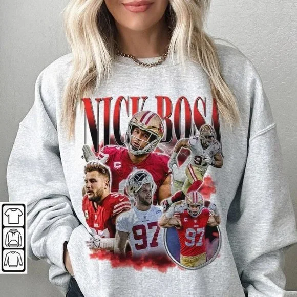 Shirts Nick Bosa San Francisco Shirt 49ers Vintage Football 9s